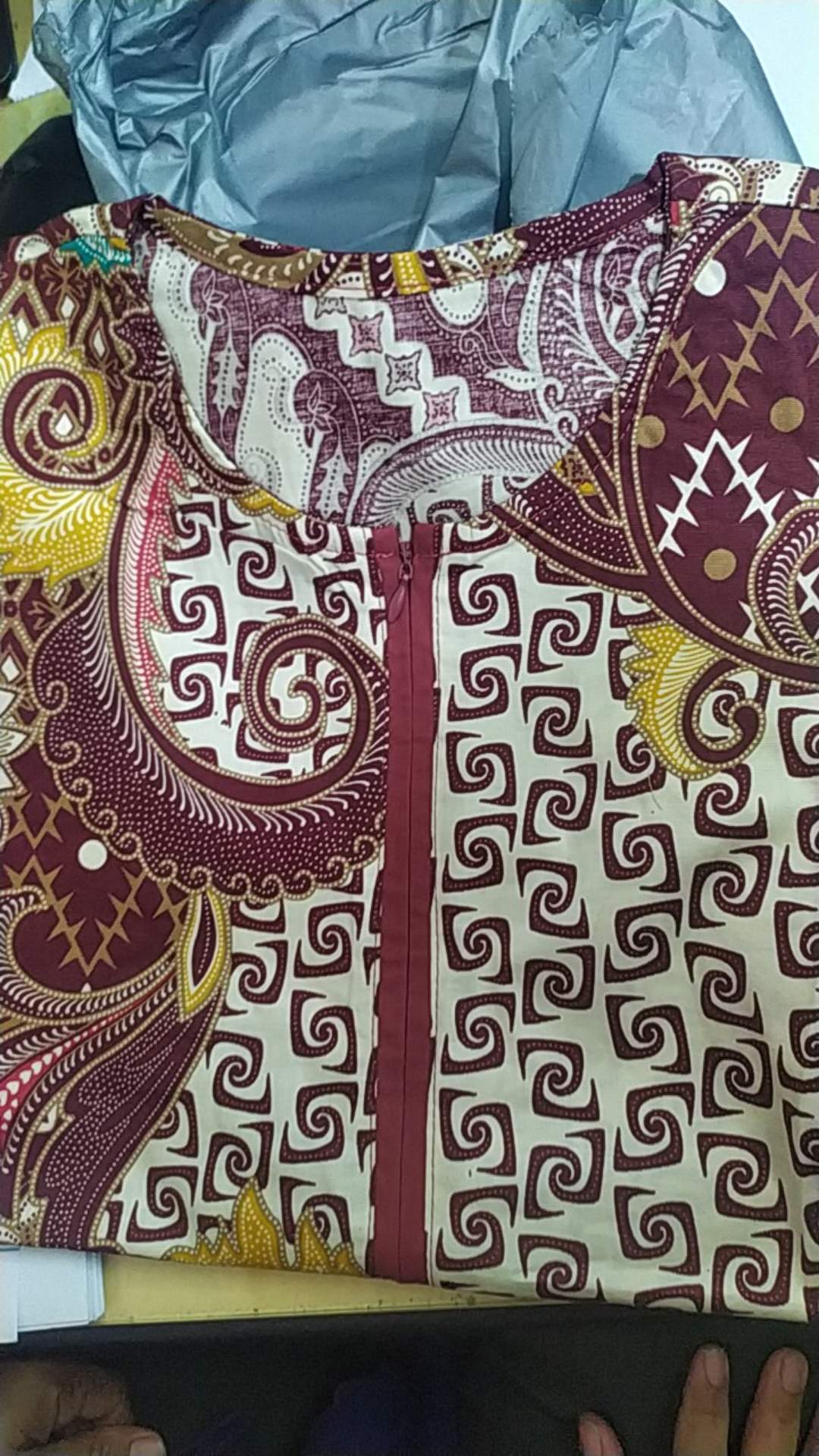 W-24 Atasan Batik Wanita Katun Strecth Lengan 3/4 Untuk Kerja Kantoran Modern