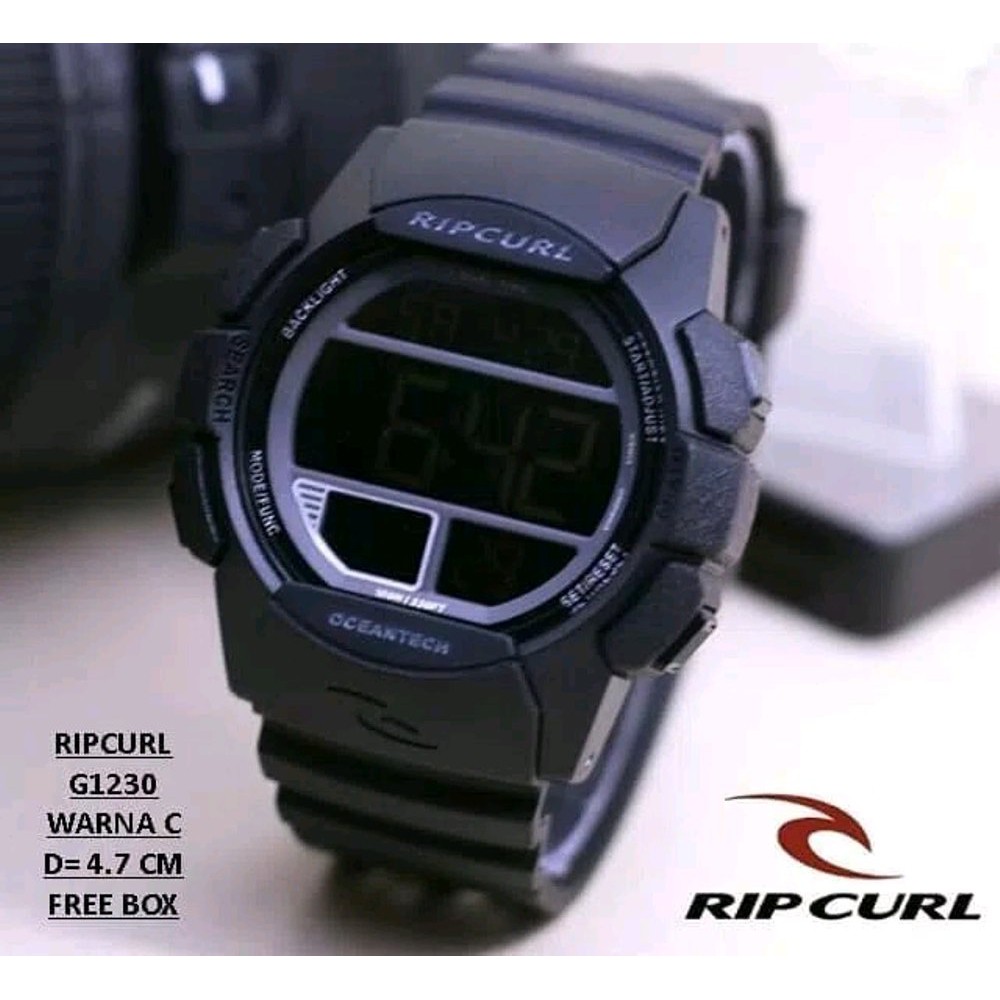 JAM TANGAN DIGITAL TIME PRIA WANITA SPORTY merek RIPCURL 1230 Rubber