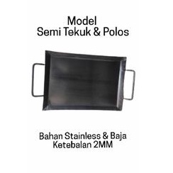 [Model Semi Tekuk Datar] Wajan Roti Bakar Stainless dan Baja Hitam / Wajan Roti Bakar Bandung  / Loy