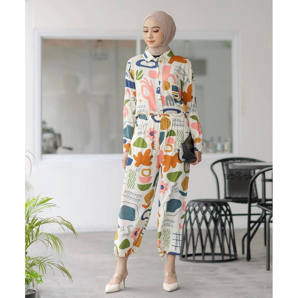 day27_shop / Winter One Set /Rayon Viscose M L/ Stelan Katun Rayon / Gamis Rayon /Baju Stelan Wanita