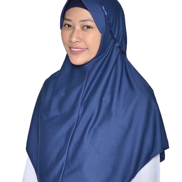 terbaru Rabbani Kerudung Jilbab Sekolah Khimar Instan bergo Scarf Hemy L Best - Putih bergaya
