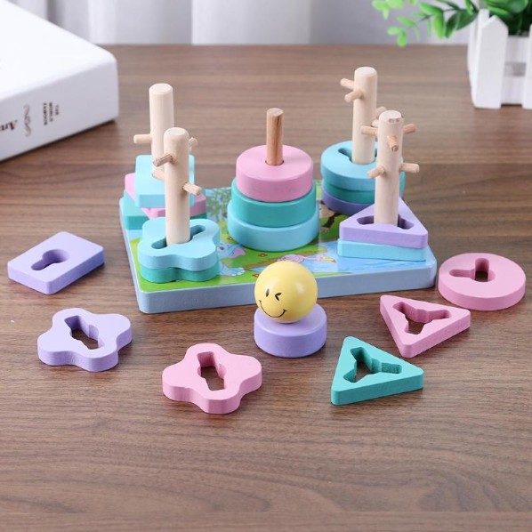 Insert Shape Pastel Wire Game Matching Game Matching Shape Mainan Balita Wooden Toys Mainan Kayu Sensory Toys Mainan Montessori Anak