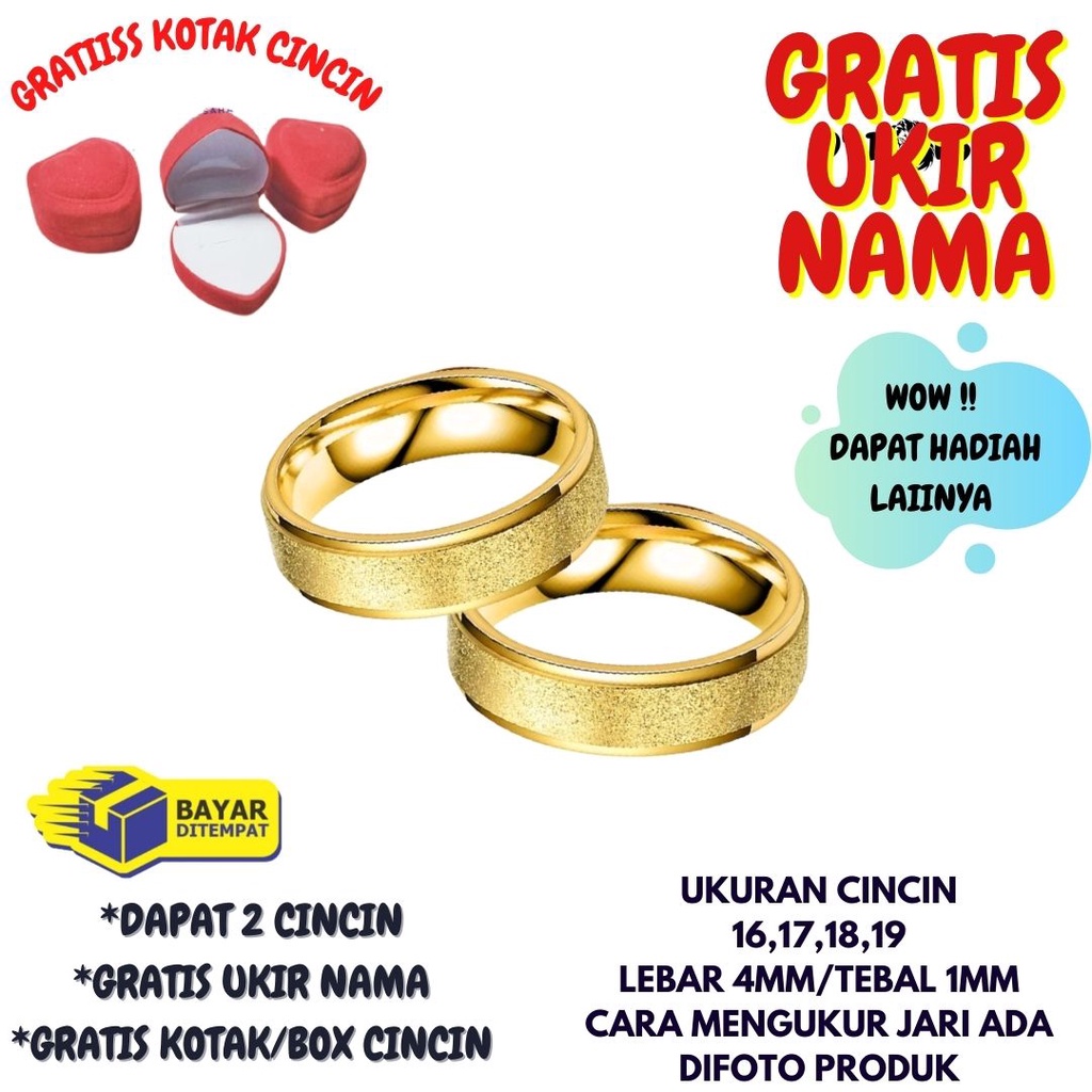 CINCIN NAMA TITANIUM,CINCIN COUPLE TITANIUM,CINCIN COUPLE UKIR NAMA,CINCIN TITANIUM,GRATIS UKIR NAMA,GRATIS BOX / KOTAK CINCIN,DAN DAPAT HADIAH LAIINNYAA