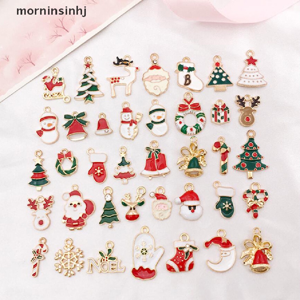 Mornin 38pcs Liontin Enamel Tema Natal Diy