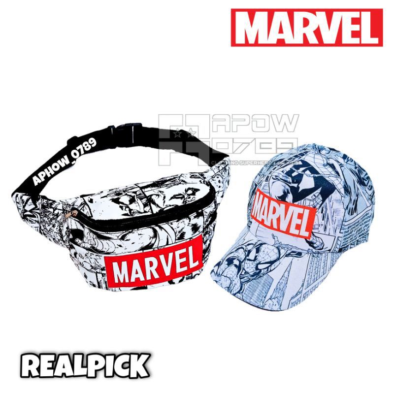 waistbag anak laki-laki canvas karakter superhero gratis topi print - tas anak