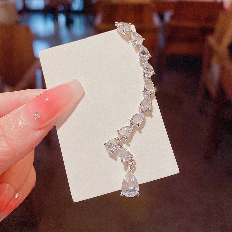 Anting Tusuk silver 925 Hias Kristal Zircon Untuk Wanita