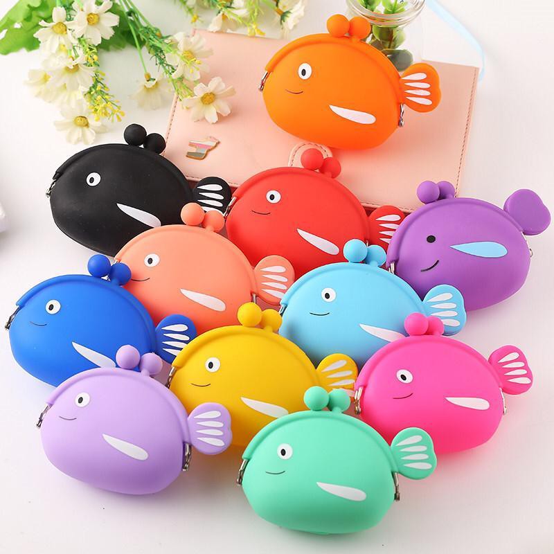 INFY - Dompet Koin karakter motif ikan Lucu Jelly Silicone wallet Coin Pouch Anti Air D029 Fashion