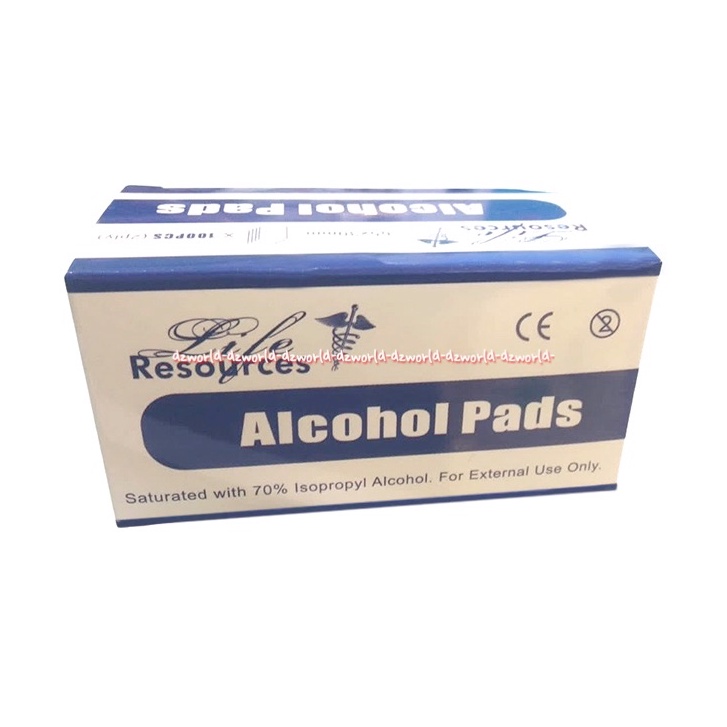 Life Resources Alcohol Pads 100pcs Alkohol Kemasan Satuan Pembersih Suntik Tissue Tisue Alcohol Liferesources