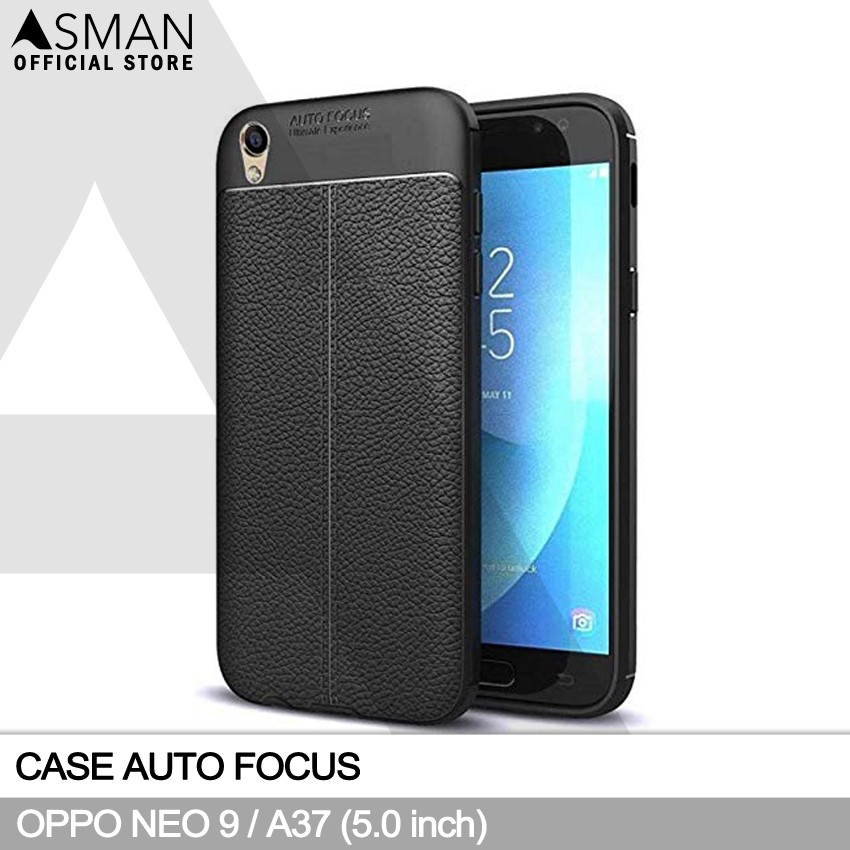 Auto Focus OPPO Neo 9 / A37 (5.0&quot;) | Soft Case Leather Premium - Hitam