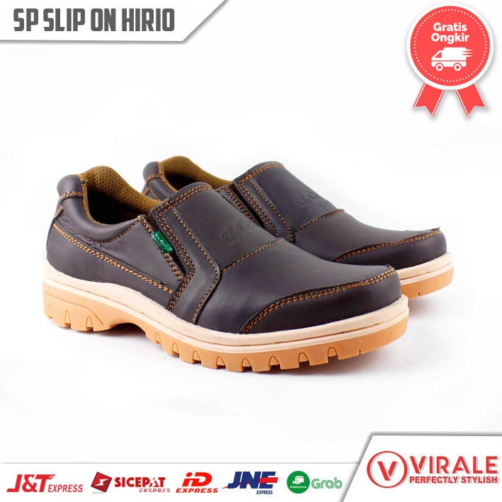 Sepatu Slip On Pria Dewasa Kulit Asli Model Casual HIRIO MR