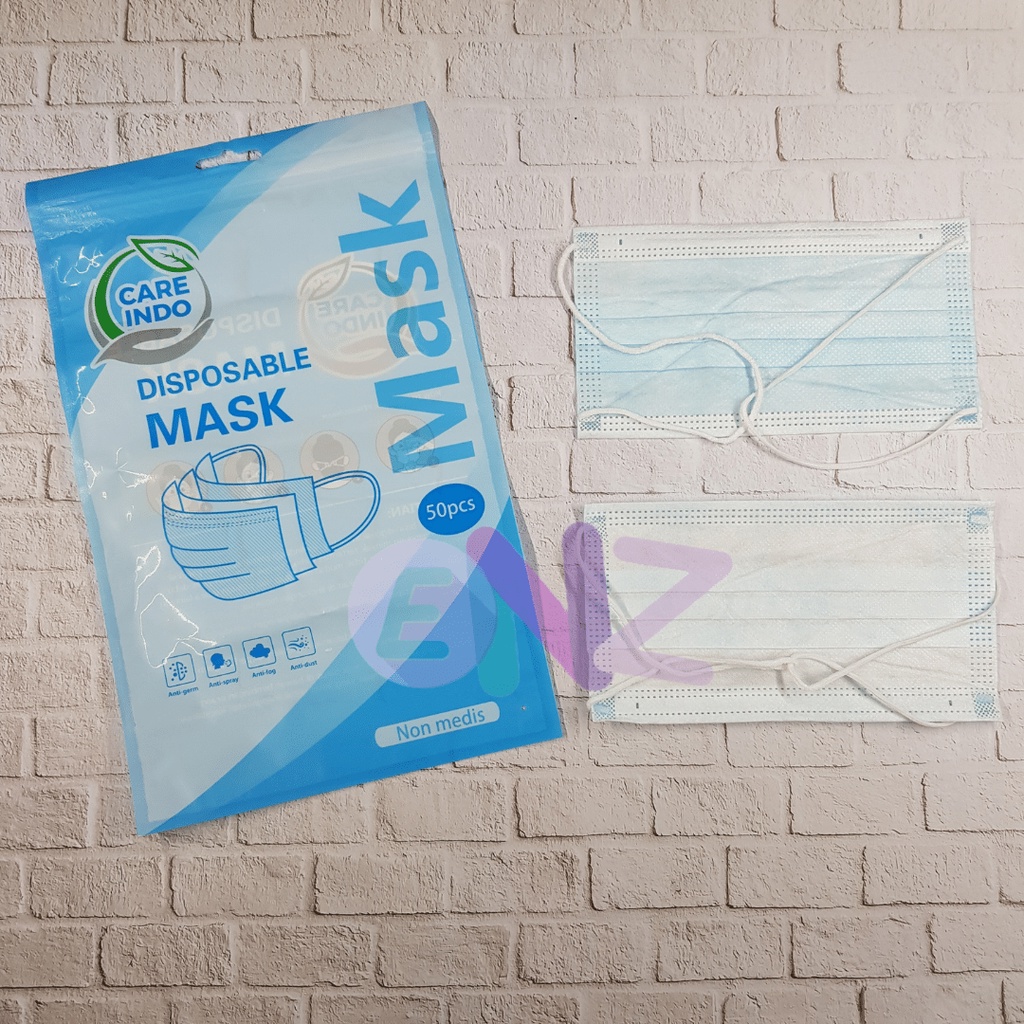 ENZ ® MASKER EARLOOP MEDIS 3PLY 3 PLY ISI 50PCS MASKER DISPOSABLE BIRU HITAM PUTIH 3 PLY ISI 50 PCS UKURAN DEWASA 1005