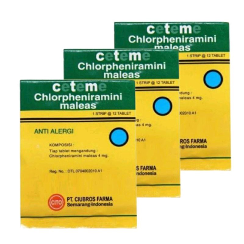 Jual CeTeMe Obat Anti Alergi Gatal CTM Strip 12 Tablet | Shopee Indonesia