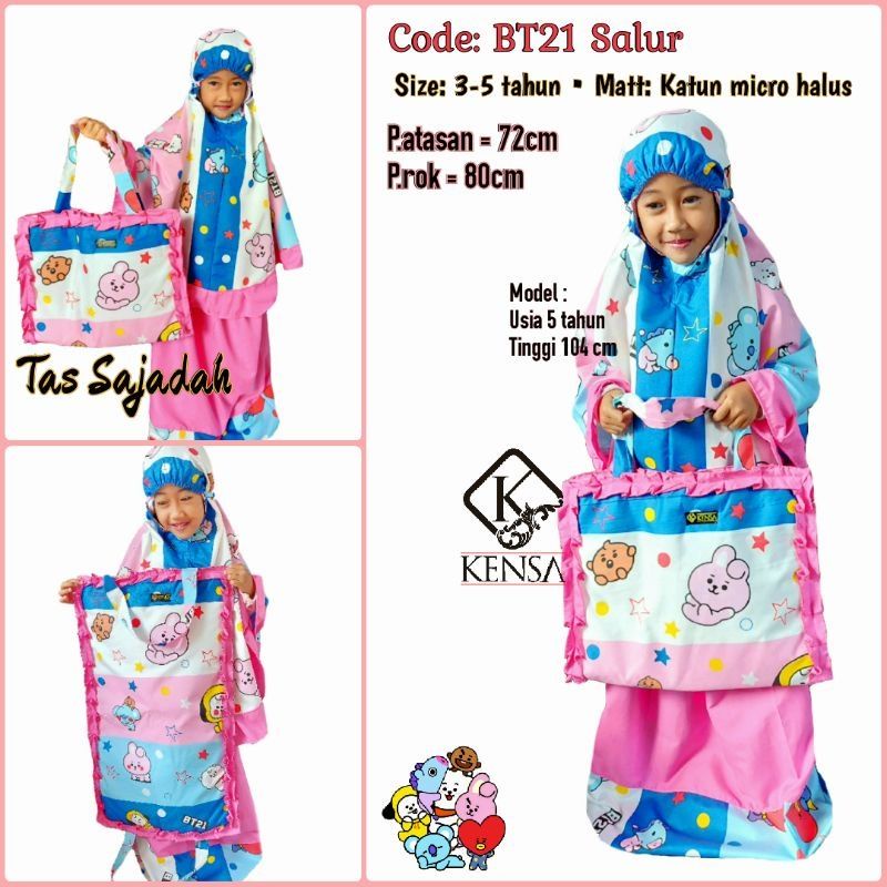 MUKENA ANAK KARAKTER BT21 SALUR