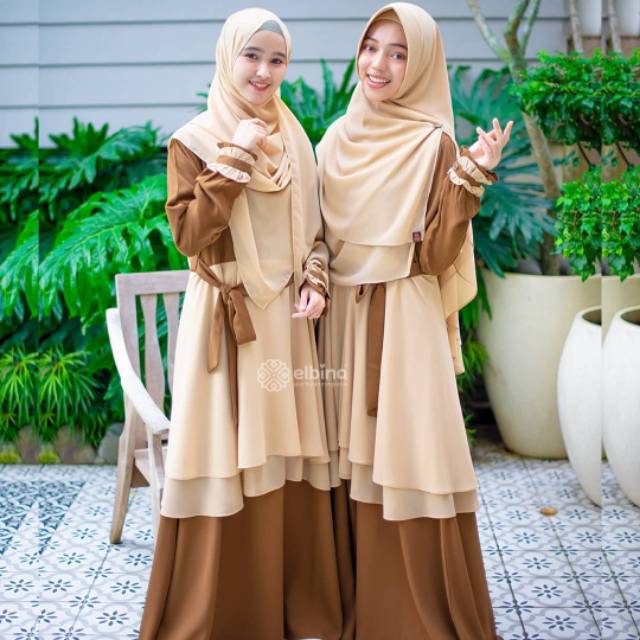 Set Dress + Khimar Serasa By Elbina Hijab