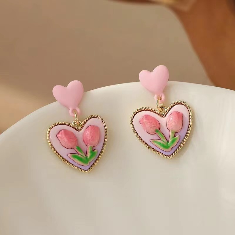 Anting Stud Hoop Juntai Bahan S925 Silver Gaya Retro Korea Untuk Aksesoris Perhiasan Anak Perempuan