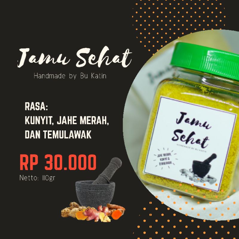 

JAMU SEHAT (kunyit, jahe merah, temulawak) instant by Bu katin