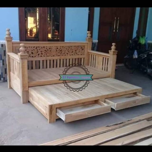 Bale bale susun jati Mentahan bangku daybed Antik Ukir Jepara