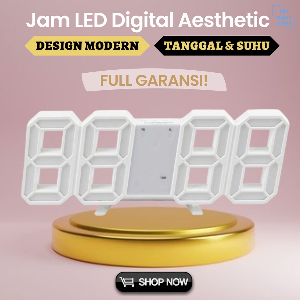 Taffware Jam Alarm Waker Weker Beker Alarm LED Duduk Meja Digital Clock LED Mobil Anak Wanita Pria U