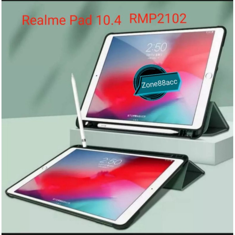 Smartcase Realme Pad 10.4 Sarung Flip Cover Casing case Buku Book Folio Flipcover Auto Lock Silicon Softcase Silikon