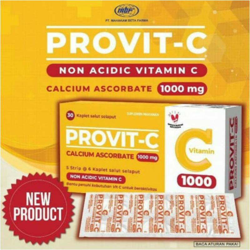 PROVIT-C 1000 mg Non Acidic.tidak perih di lambung, produk dijamin 100% ori  harga per 1.box isi 30 