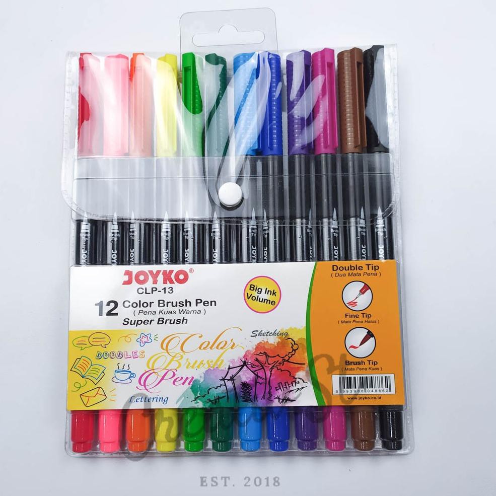 

Berkua4litas,,Joyko Brush Pen 12 Warna Brush + Fine Tip CLP-13 SET |rekomended....!