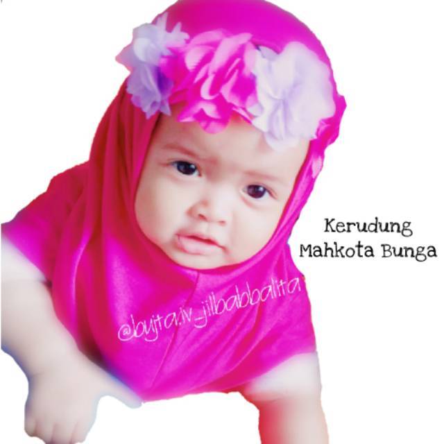 Syria mahkota bunga kerudung anak jibab bayi terlucu termurah