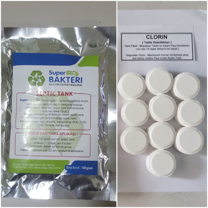 Super Bio Bakteri + Clorine Untuk Mengurai Limbah Dalam Septic Tank
