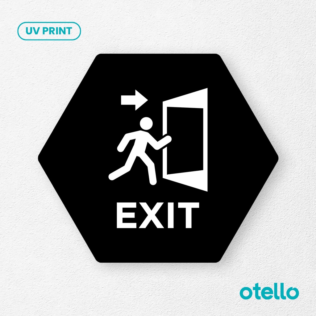 Exit Sign Board Akrilik Tempel Signage Dinding Sticker Papan Label Acrylic Restoran Dinding Petunjuk Toko Cafe