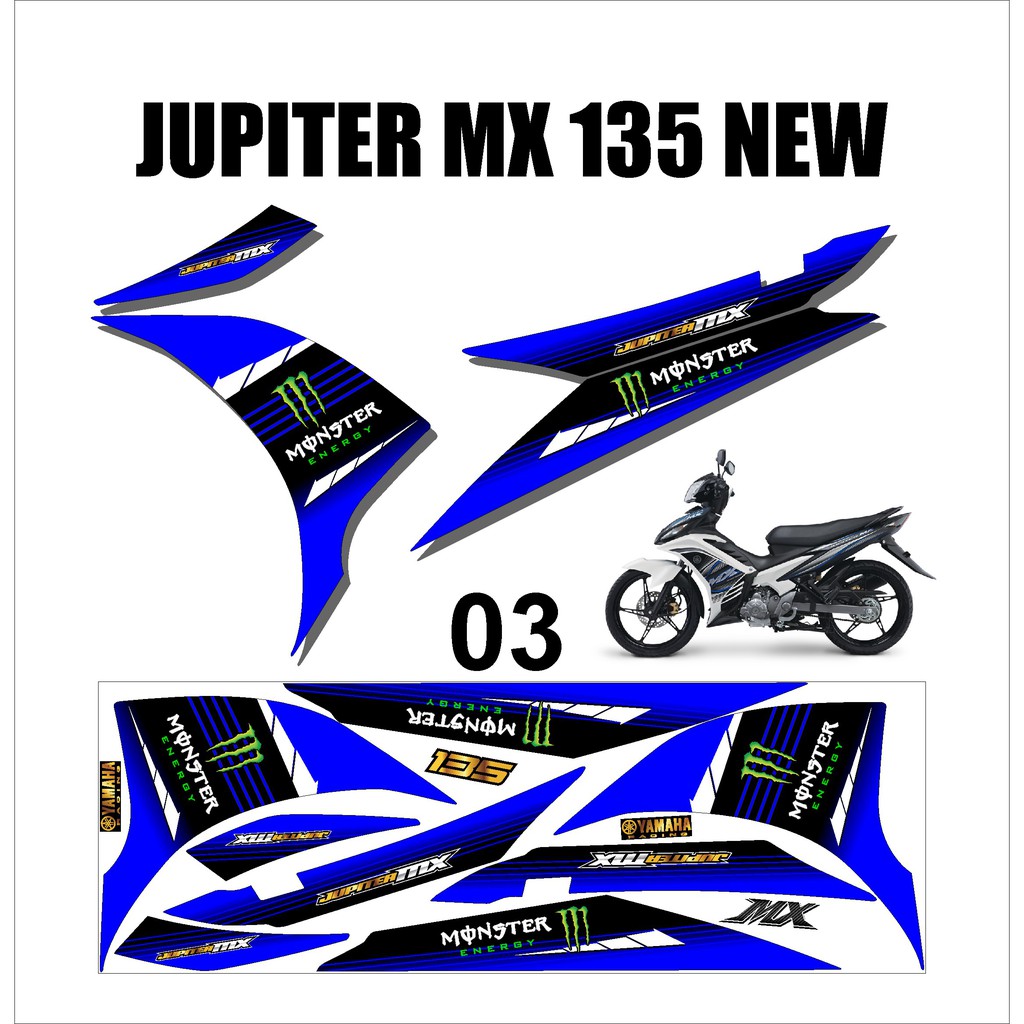 Stiker Sticker Striping Lis Variasi Yamaha Motor MX NEW 135 Keren Murah Desain DS MXN – 3