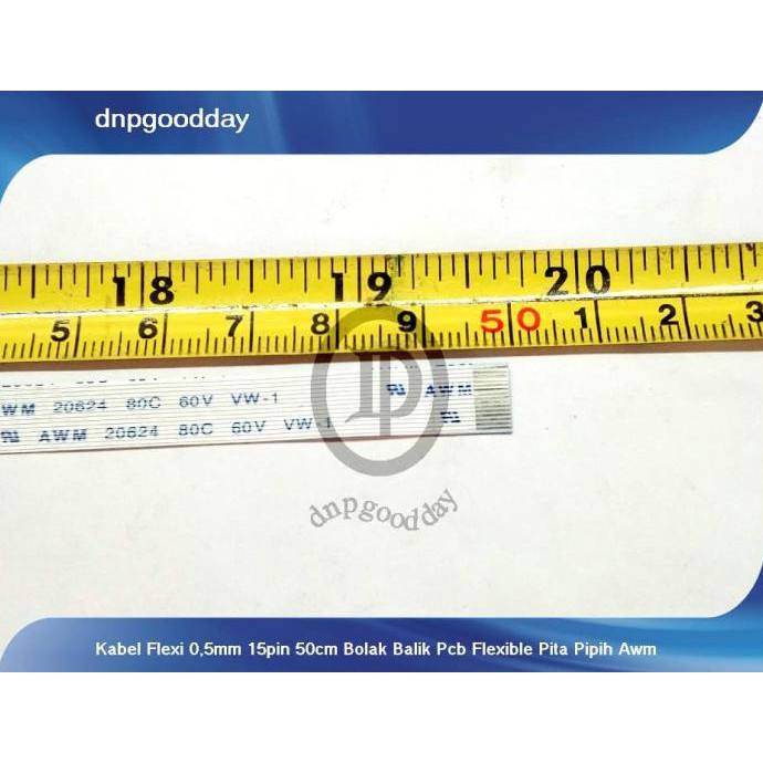 

Kabel Flexi 0,5Mm 15Pin 50Cm Bolak Balik Pcb Flexible Pita Pipih Awm Dnpgood11