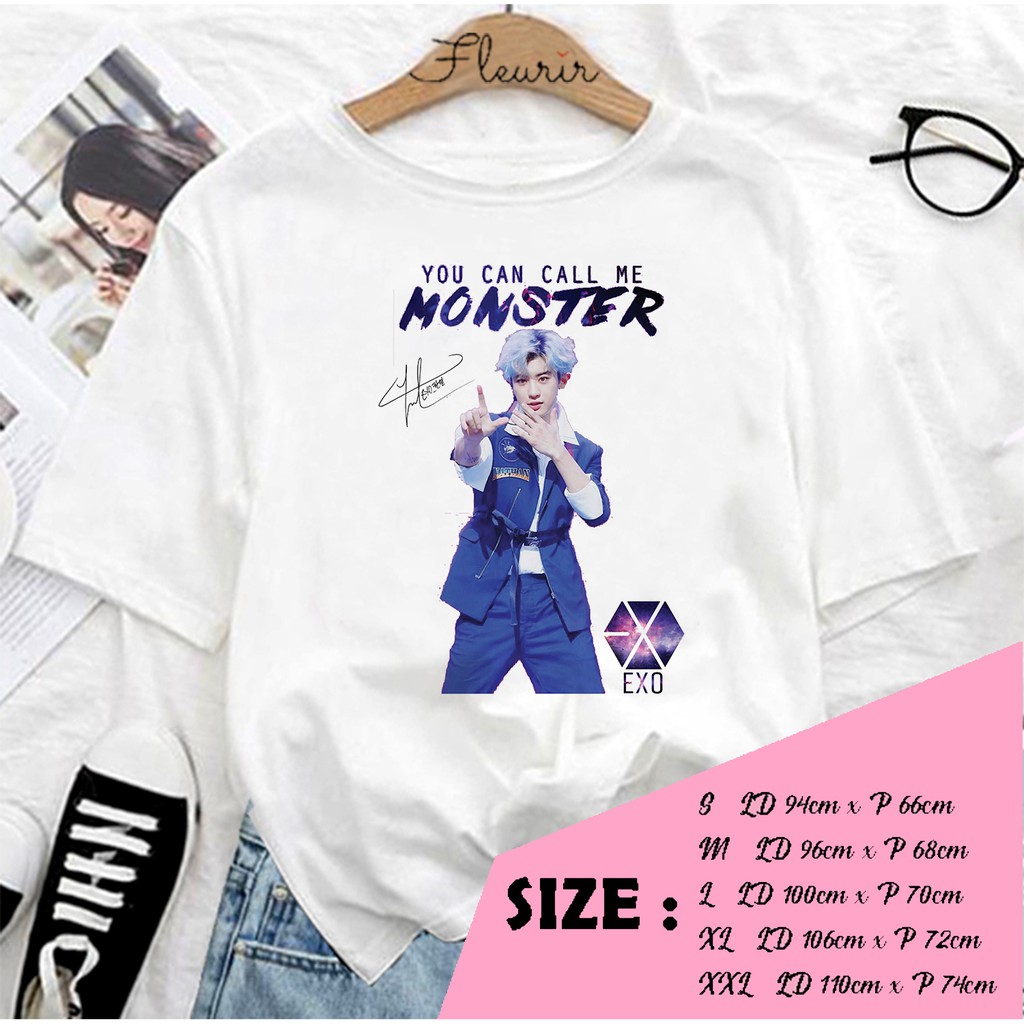 FLEURIR - KAOS CHANYEOL EXO KPOP KOREA OVERSIZE KATUN KAOS WANITA DEWASA TUMBLR TEE UNISEX JUMBO