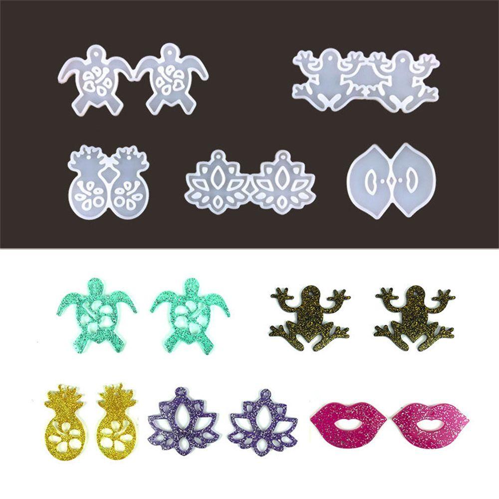 Solighter Anting Kristal Resin Bibir Nanas Gantungan Kunci Liontin Cetakan Silikon
