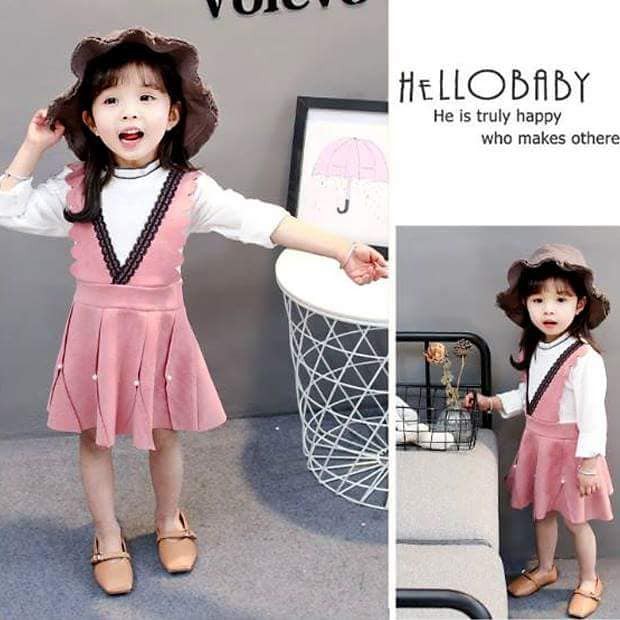 Baju dress anak PEREMPUAN Norin PINK Dress