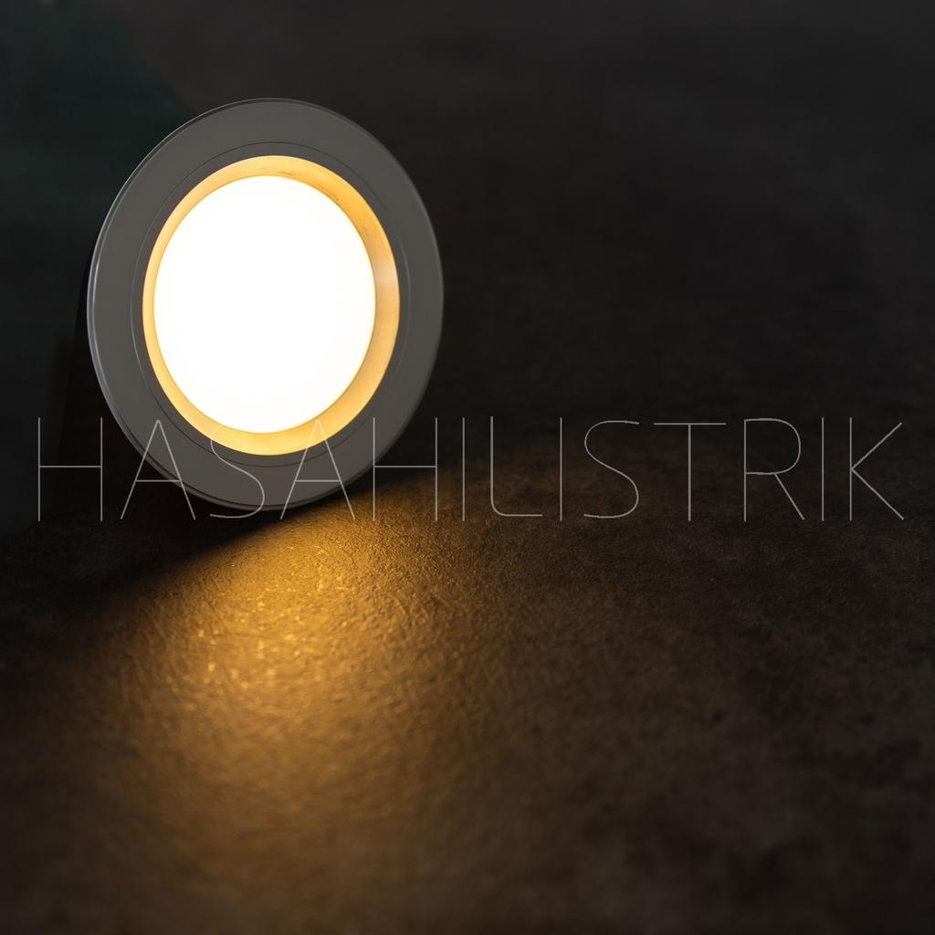 Lampu LED 7 Watt 3 Warna Gold &amp; Silver (3 mode warna putih+semu+kuning)