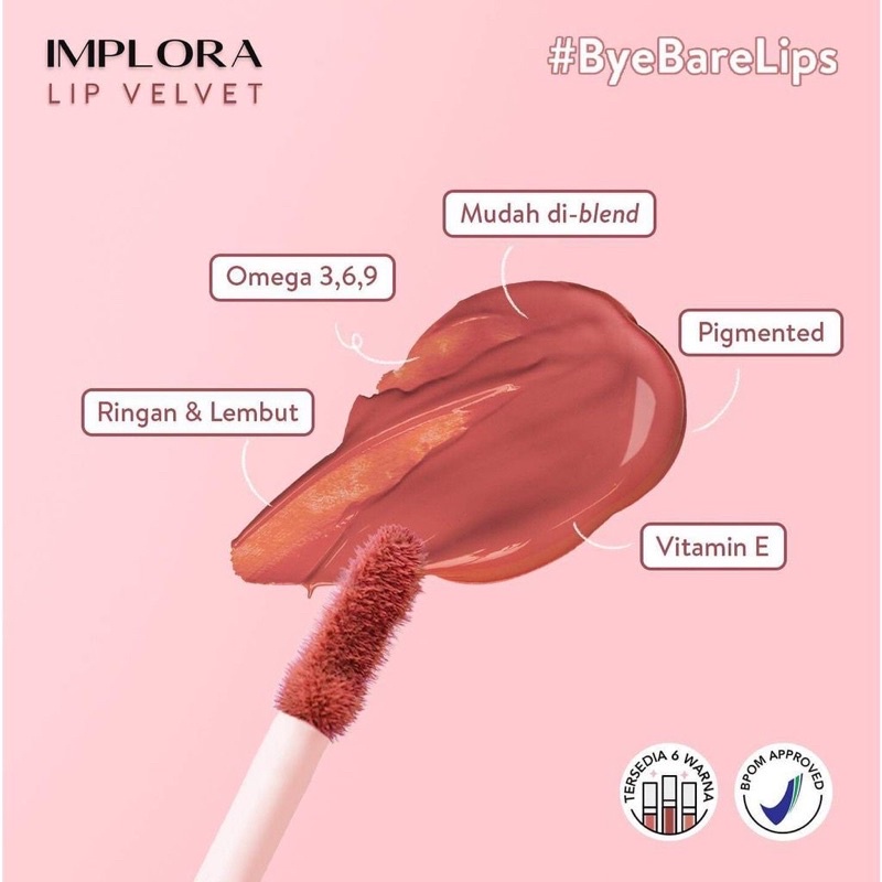 [ ECER ] IMPLORA LIP VELVET LIPCREAM BPOM