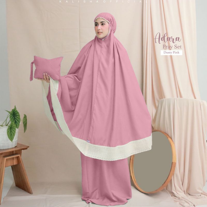 Mukena dewasa traveling premium bahan katun mikro renda panjang ukuran jumbo adem terlaris