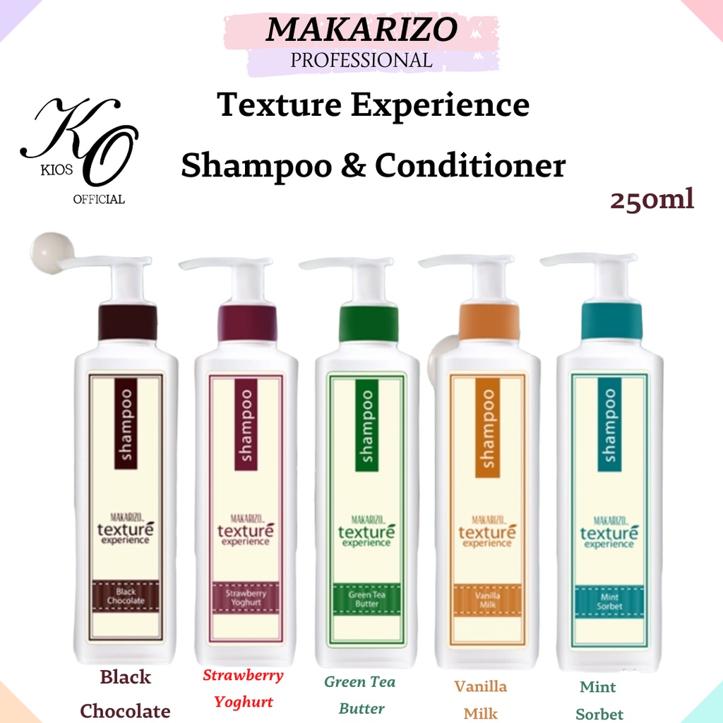 Makarizo Professional Texture Experience Shampoo &amp; Conditioner 250ml / Strawberry Yoghurt / Black Chocolate / Vanila Milk / Green Tea Butter