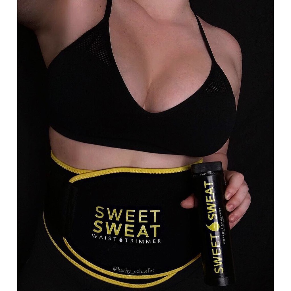 Sweet sweat waist trimmer belt korset pembakar lemak perut pria wanita