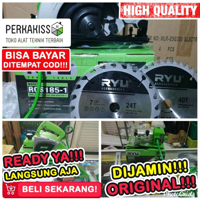 Paket 3 Mesin Ryu Mesin Potong Kayu Mesin Serut Mesin Profil Trimmer K612