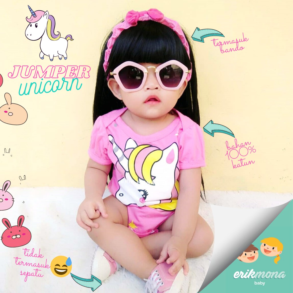 baju bayi jumper bayi lucu model unicorn