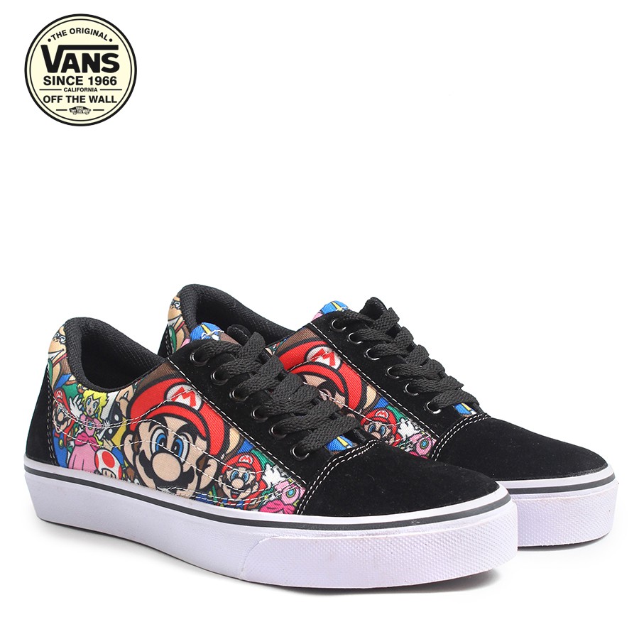 Sepatu PRIA Vans Old Skool Motif Print 3D Mario Bros Casual Sneakers Pria Murah