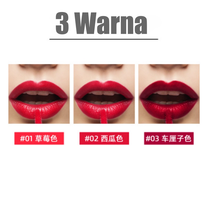 Lip Cream Matte Lipstick Cair Tahan Lama Anti Air Lip Tint 3 Warna SA005