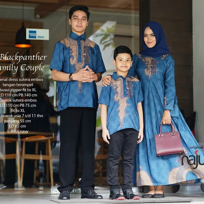 Gamis + Kemeja Black Panther Longdress Maxi Ori Najwa Matt Sutera Emboss