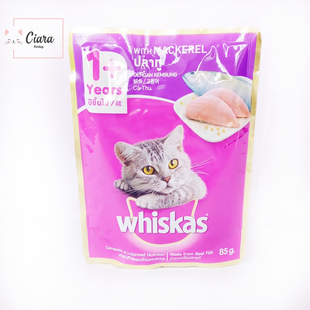 WHISKAS POUCH ADULT P- RASA MACKAREL - 85 GR