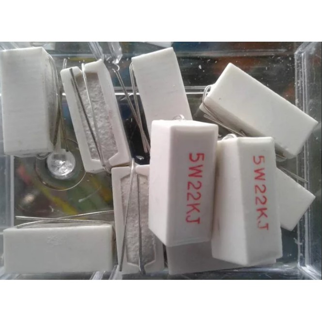 Resistor 22k 22 k 5Watt 5W 5 Watt Putih Kapur