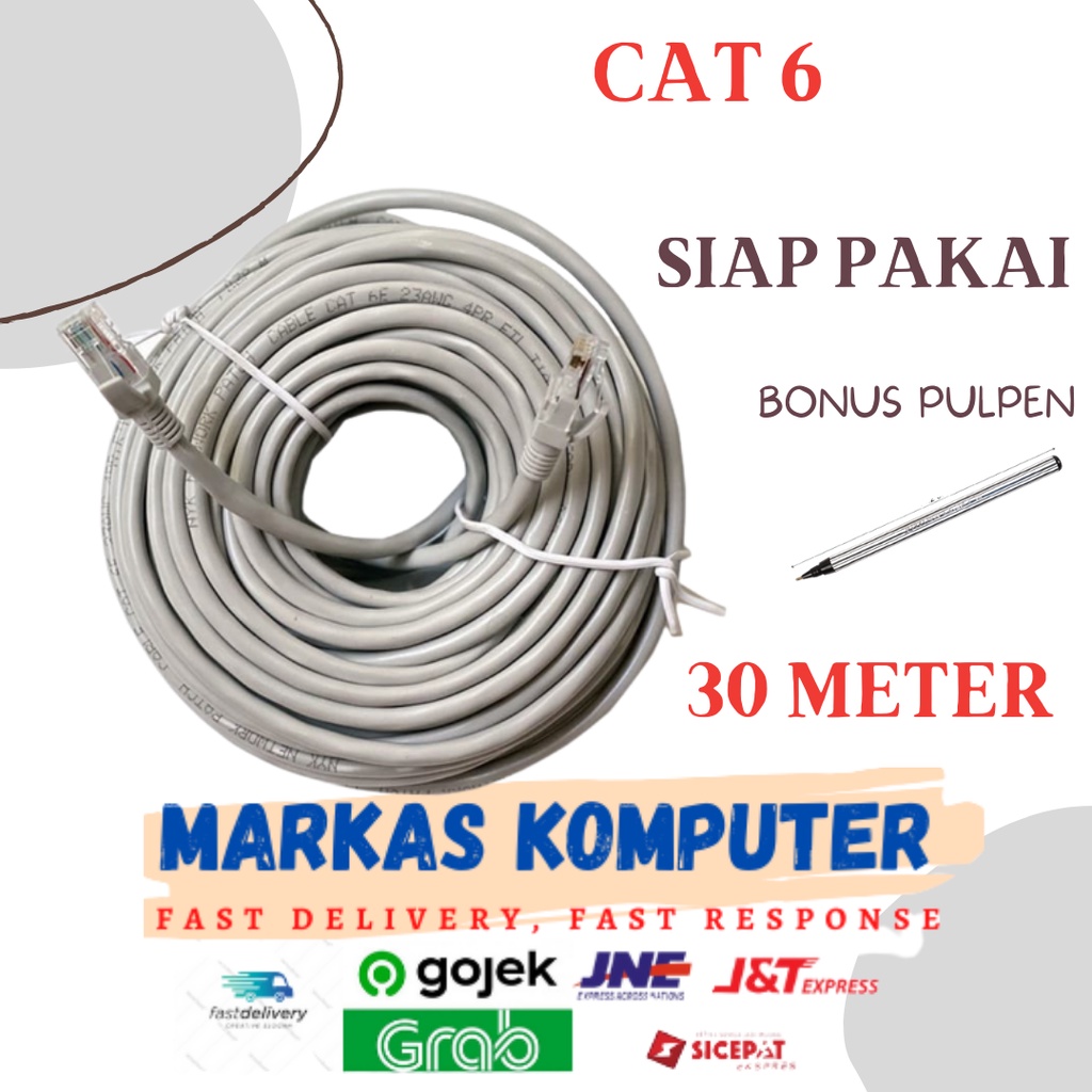 Kabel LAN 30m CAT 6 Internet Jaringan Cat6 UTP 30 Meter