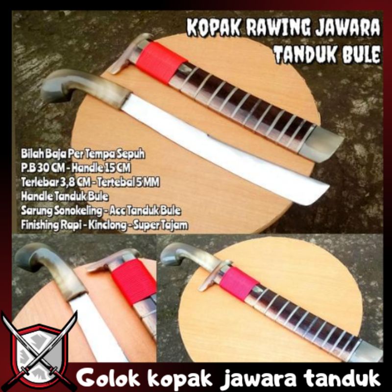 PISAU BEDOG K0PAK RAW1NG JAWARA BAJA PER HANDLE TANDUK RUSA SUPER TAJAM