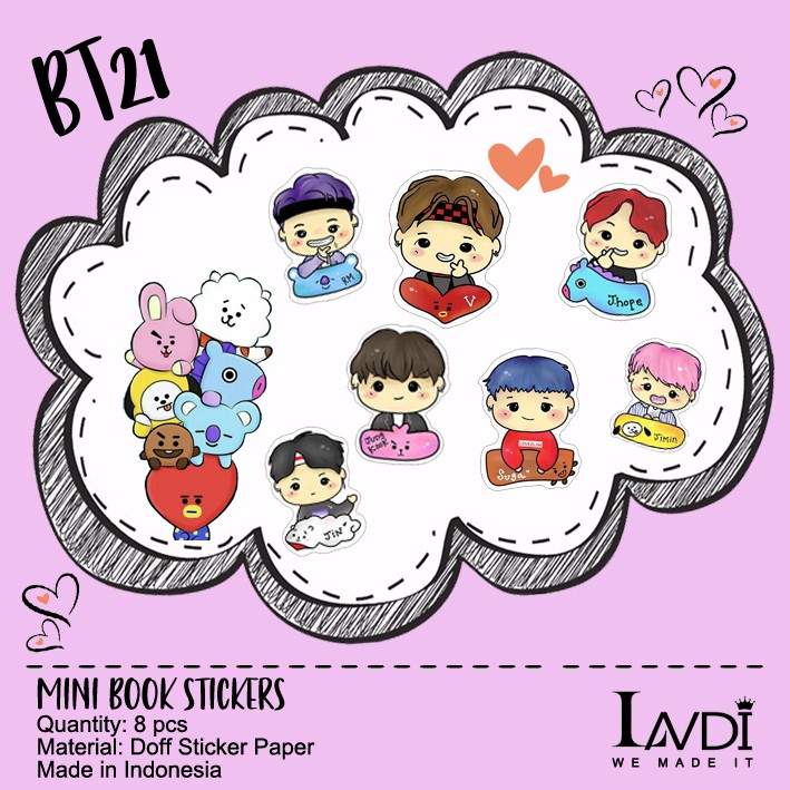 

Sticker Buku Diary Anak Lucu BTS atau BT21