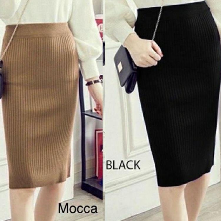 Rok Rajut Span knitted  pendek premium /OOTD rok Rajut Korea 7/8//ROK Kerja Wanita Murah –PDT.10Jn22