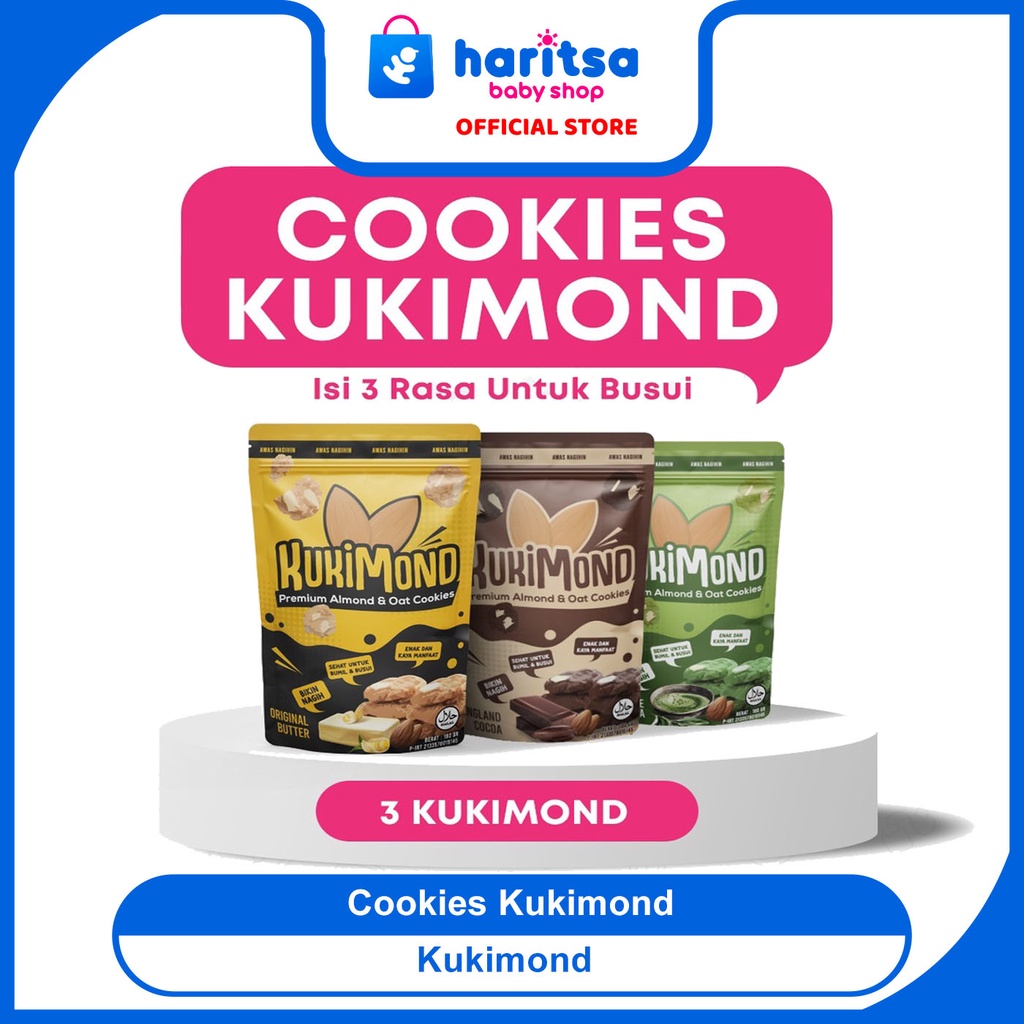 Cookies Kukimond Almond &amp; Oat Cookies 3 Rasa untuk Busui